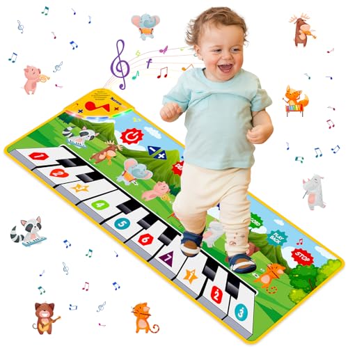 Kinder Klaviermatten, Tanzmatte Spielzeug für 1 2 3 4 5 Jahre alte Mädchen Jungen Kinder Spielmatte für Kleinkinder Baby Musikmatten Pädagogische Weihnachts Geburtstag Geschenke von Docam