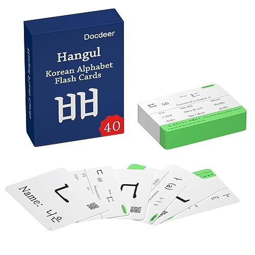 Hangul Koreanisches Alphabet Syllabary Lernkarten für Anfänger & Erwachsene – Koreanische Lernkarten – Lernvideo mit reiner Aussprache – Beispielsatz & Wörter Hangul Koreanisches Alphabet Syllabary Lernkarten für Anfänger & Erwachsene – Koreanische Lernkarten – Lernvideo mit reiner Aussprache – Beispielsatz & Wörter von Docdeer