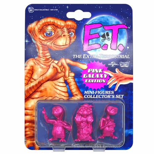 Doctor Collector E.T. Der Außerirdische, Mini-Figuren-Kollektion Pink Galaxy Edition, offizielle Verpackung mit 3 rosa Miniaturen von Doctor Collector