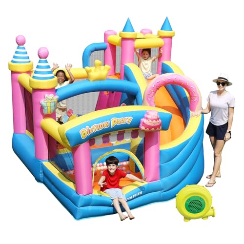 Doctor Dolphin Hüpfhaus mit Rutsche, Kinder-Springburg mit Bällebädern, rosa Hüpfhaus mit Rutsche für Kindergeburtstagsparty Doctor Dolphin Hüpfhaus mit Rutsche, Kinder-Springburg mit Bällebädern, rosa Hüpfhaus mit Rutsche für Kindergeburtstagsparty von Doctor Dolphin