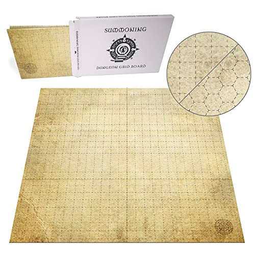 Summoning Dungeon Grid Board| UNENTBHRLICHES Rollenspiele – Kriegsspiele - Brettspiele Accesorie | KOMPATIBEL mit D&D, Pathfinder und Warhammer | DOPPELSEITIG, WIEDERVERWENDBAR, LANGLEBIG, FALTBAR von Doctor Frikistein