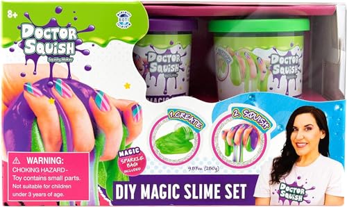 Doctor Squish - Magic Slime Double Set - Green and Purple - 280 Grams von Doctor Squish