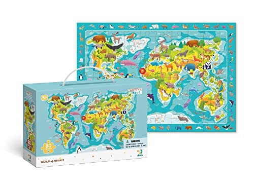 Dodo D300133 Educational Observation World of Animals Puzzle 80 Pieces, Various von Dodo