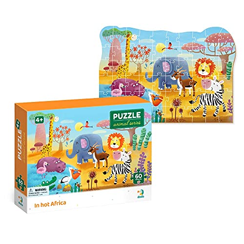 Dodo D300376 Educational in Hot Africa Puzzle 60 Pieces, Various von Dodo