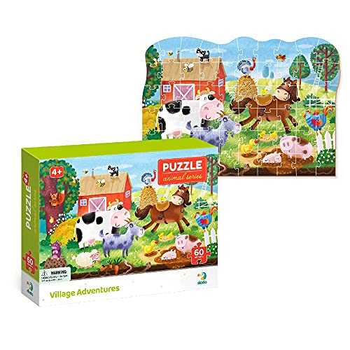 Dodo D300377 Educational Village Adventures Puzzle 60 Pieces, Various von Dodo