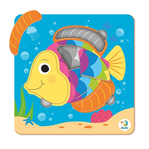 Puzzle für Kleinkinder 5 Teile Fisch für 2+ Jahre Kinder Dodo Pädagogisches Geschenk für Jungen und Mädchen (Bild, Fisch) von Dodo