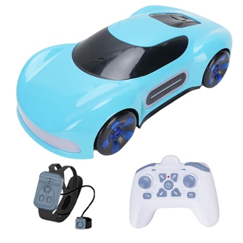 Dodoore Ferngesteuertes Auto, 2,4G RC Auto Drift Car mit Gestenerkennung, 360° Drehung, Stunt Drift Auto mit LED Lichtern, Sound und Spray, ferngesteuertes Rennauto mit Ladestation (Blau 2 Batterien) von Dodoore