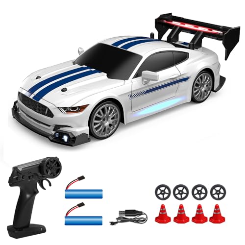 Dodoore Ferngesteuertes Auto 30+km/h 1/24 RC-Drift-Auto 4WD Hohe Geschwindigkeit Rennauto 50+Min Spielzeit Coole LED-Leuchten Auswechselbare Reifen Wiederaufladbar Kindergeschenk 2 Batterien Weiß Blau Dodoore Ferngesteuertes Auto 30+km/h 1/24 RC-Drift-Auto 4WD Hohe Geschwindigkeit Rennauto 50+Min Spielzeit Coole LED-Leuchten Auswechselbare Reifen Wiederaufladbar Kindergeschenk 2 Batterien Weiß Blau von Dodoore