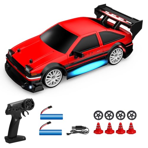 Dodoore Ferngesteuertes Auto 30+km/h 1/24 RC-Drift-Auto 4WD Hohe Geschwindigkeit Rennauto 50+Min. Spielzeit Coole LED-Leuchten Auswechselbare Reifen Wiederaufladbar Kindergeschenk 2 Batterien Rot Dodoore Ferngesteuertes Auto 30+km/h 1/24 RC-Drift-Auto 4WD Hohe Geschwindigkeit Rennauto 50+Min. Spielzeit Coole LED-Leuchten Auswechselbare Reifen Wiederaufladbar Kindergeschenk 2 Batterien Rot von Dodoore