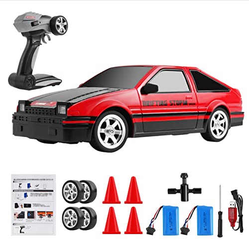 Dodoore Ferngesteuertes Auto 30KM/H RC Drift Car 1/16 4WD 2.4G Hohe Geschwindigkeit Rennauto LED-Leuchten Austauschbare Reifen USB-Aufladung Geschenk für Kinder Erwachsene Rot 2 Batterien Dodoore Ferngesteuertes Auto 30KM/H RC Drift Car 1/16 4WD 2.4G Hohe Geschwindigkeit Rennauto LED-Leuchten Austauschbare Reifen USB-Aufladung Geschenk für Kinder Erwachsene Rot 2 Batterien von Dodoore