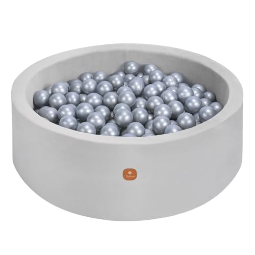 Dodozen Bällebad 90X30cm/200 Bälle ∅ 7Cm Bällepool Für Babys Kinder Rund,Superweicher Samt,Abnehmbar und waschbar,Grau:Silber Dodozen Bällebad 90X30cm/200 Bälle ∅ 7Cm Bällepool Für Babys Kinder Rund,Superweicher Samt,Abnehmbar und waschbar,Grau:Silber von Dodozen