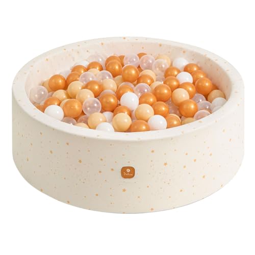 Dodozen Bällebad 90X30cm/200 Bälle ∅ 7Cm Bällepool Für Babys Kinder Rund,Superweicher Samt,Abnehmbar und waschbar,Goldene Sterne: Weiß/Transparent/Beige/Bronze Dodozen Bällebad 90X30cm/200 Bälle ∅ 7Cm Bällepool Für Babys Kinder Rund,Superweicher Samt,Abnehmbar und waschbar,Goldene Sterne: Weiß/Transparent/Beige/Bronze von Dodozen