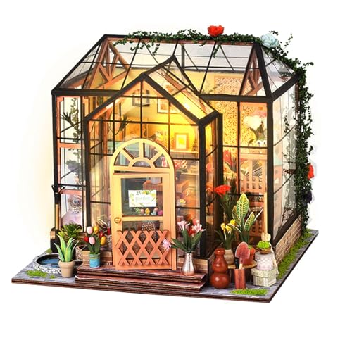Miniatur Haus Miniatur DIY Puppenhaus Holz Gewächshaus Küche Kits mit Licht DIY Holz Mini Haus Modell Erwachsene-Kinder, Puppenhaus Miniatur mit Möbeln, Idee DIY hölzernes Puppenhaus von DoeDoefong