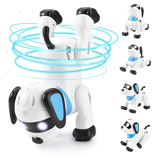 Roboter Hund Kinder Ferngesteuerter Spielzeug - Power Puppy Programmierbarer Roboter Interaktiver Anfassen und Folgen Roboterhund mit 17 Funktionen, Programmierbarer Tanz Musik RC von DoeDoefong