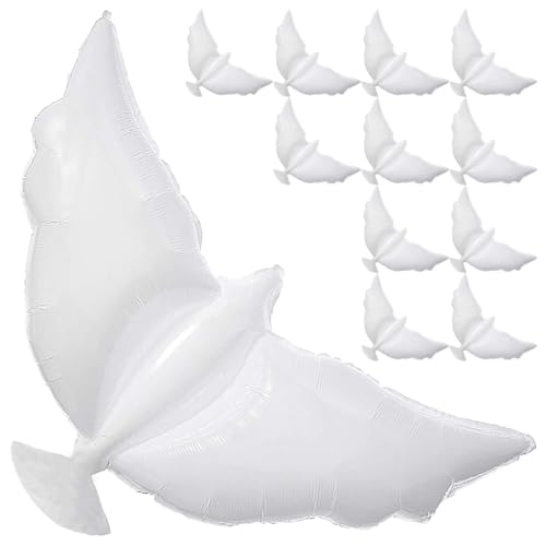 Doengdfo 12 Stück Taubenballons Zur Gedenkfeier in Weiß für die -Freisetzung - Partydekorationen - Biologisch Abbaubare Engelslaternen für Beerdigungen von Doengdfo