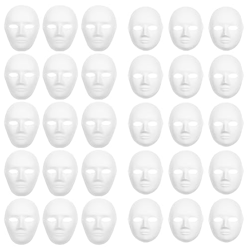 Doengdfo 30Er-Pack Pappmaché-Masken in 2 GrößEn für KüNstlerische Bastelprojekte Von Wanddekorationen Bis Hin zu Theater- und Halloween-KostüMen von Doengdfo
