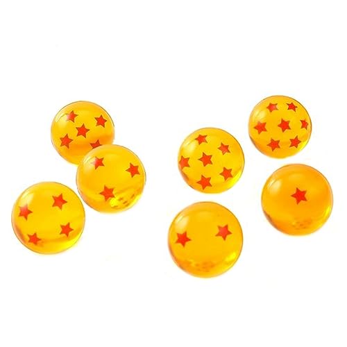 Doengdfo 7 Stück 35 mm Drachen-Hüpfbälle, Dreidimensionales Stern-Hüpfballspiel, Kristallharzball, Geschenk, Geburtstagsfeier, Spielball, Einfach zu Verwenden, Gelb + Rot von Doengdfo