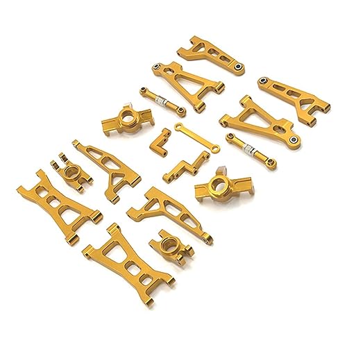 Doengdfo Schwenkarm-Lenkradgruppe Tasse für 16207 16208 16209 16210 H16 Ferngesteuertes Auto Ersatzteile Metall Upgrade Kit, Gold. von Doengdfo