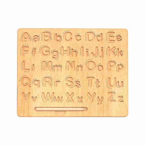 Doengdfo Übungsbrett für Buchstaben Aus, Doppelseitiges Werkzeug zum Nachzeichnen des Alphabets. Lernspiel zum Schreibenlernen, Feinmotorik von Doengdfo