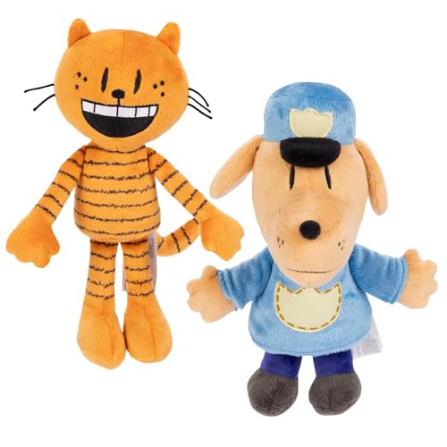 Dog Man by JAKKS Pacific: Dog Man und Petey Plüsch, 2er-Pack, Sammelplüschfiguren für Kinder ab 4 Jahren von Dog Man