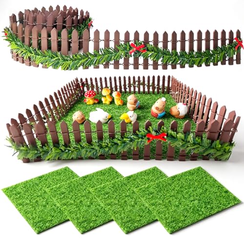5 Teiliges Wichtel Zubehör Wichtel Zaun Holz Set mit 15 x 15 cm Kunstrasen Zum Basteln, Braunem Wichtelzaun Miniatur Zubehör für Miniatur Garten Puppenhäuser, Wichtelhaus Weihnachten Dekoration 5 Teiliges Wichtel Zubehör Wichtel Zaun Holz Set mit 15 x 15 cm Kunstrasen Zum Basteln, Braunem Wichtelzaun Miniatur Zubehör für Miniatur Garten Puppenhäuser, Wichtelhaus Weihnachten Dekoration von Dog's Booty