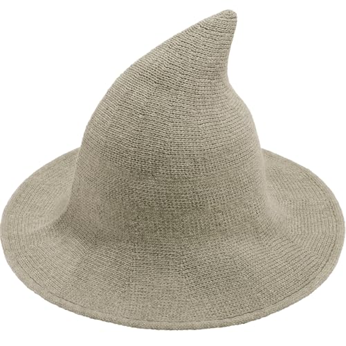 Doitory Halloween-Hexenhut für Damen, breite Krempe, faltbar, Halloween-Party, gestrickte Wollhüte für Cosplay, Hexenkostüm-Zubehör Doitory Halloween-Hexenhut für Damen, breite Krempe, faltbar, Halloween-Party, gestrickte Wollhüte für Cosplay, Hexenkostüm-Zubehör von Doitory
