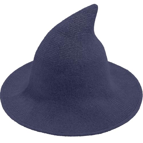 Doitory Halloween-Hexenhut für Damen, breite Krempe, faltbar, Halloween-Party, gestrickte Wollhüte für Cosplay, Hexenkostüm-Zubehör Doitory Halloween-Hexenhut für Damen, breite Krempe, faltbar, Halloween-Party, gestrickte Wollhüte für Cosplay, Hexenkostüm-Zubehör von Doitory