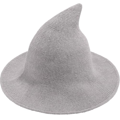 Doitory Halloween-Hexenhut für Damen, breite Krempe, faltbar, Halloween-Party, gestrickte Wollhüte für Cosplay, Hexenkostüm-Zubehör Doitory Halloween-Hexenhut für Damen, breite Krempe, faltbar, Halloween-Party, gestrickte Wollhüte für Cosplay, Hexenkostüm-Zubehör von Doitory
