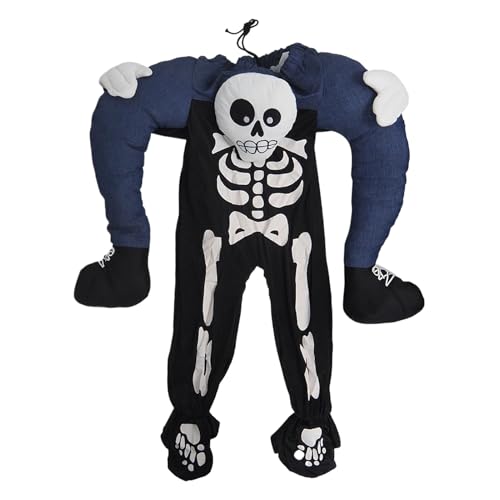 Doiyislem Halloween Kostüm Kleidung | Aufmerksamkeitserregende Kleidung - Streichkostüme Skelett Thema - Für Geburtstag Theater Bühnenauftritt Feiern Schau Senioren Freunde von Doiyislem
