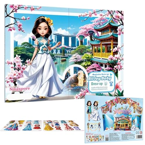 Doiyislem Puppen Verkleiden | Magnetische Aufkleber Prinzessin Papierpuppen Spielset - Lernspielzeug Rollenspiel Für Kinder Mädchen Reisespiele Geburtstagsgeschenk Partymitgebsel von Doiyislem
