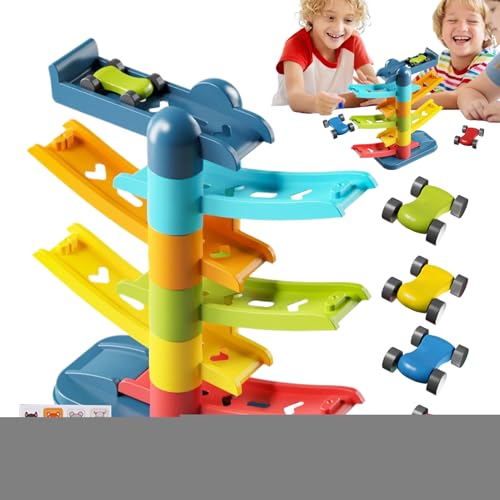Doiyislem Rennstrecke für Kleinkinder - Fahrzeug Spielzeug Set - Interaktives Rampenset Zur Förderung Motorischer Fähigkeiten Lernspielzeug Für Kinder Ab 3 Jahren von Doiyislem