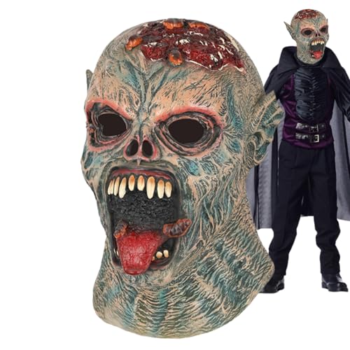 Doiyislem Unheimliche Maske | Halloween Verkleidung Kapuzen | Karneval Accessoires Rollenspiel Profis Themenpark Gruselhaus von Doiyislem