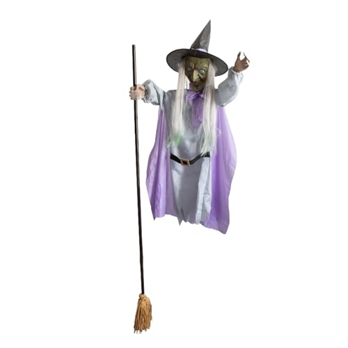 Fliegende Hexe Mit Besen Halloween Figur 1,80 M - Gruselige Fliegende Hexe, Mit Leuchtenden Augen Und Gruselgeräuschen, Dekoration Zum Aufhängen, Für Garten, Hof, Rasen Und Partys Drinnen Fliegende Hexe Mit Besen Halloween Figur 1,80 M - Gruselige Fliegende Hexe, Mit Leuchtenden Augen Und Gruselgeräuschen, Dekoration Zum Aufhängen, Für Garten, Hof, Rasen Und Partys Drinnen von Doiyislem