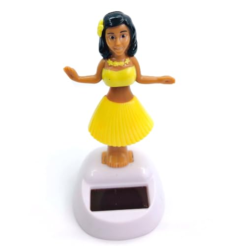 Solar Wackelfigur Tanzfiguren Solarfigur - Auto Armaturenbrett Dekoration, H-ula Tänzerin Figur, Hawaii Mädchen Figur, Auto Schwingenden Kopfschütteln Spielzeug Deko, Für Wohnzimmer Schlafzimmer Büro von Doiyislem