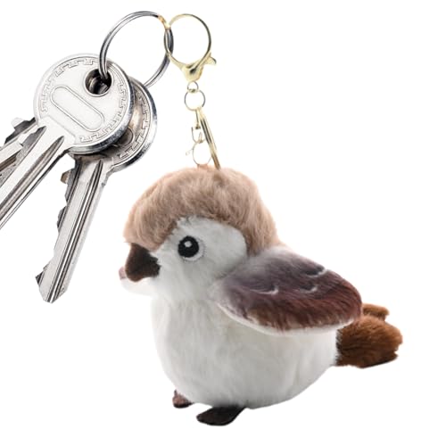 Spatzs Plüschtier - Realistischer 9cm Vogel Stofftier, Niedlicher Spatzs Schlüsselanhänger Plüschie, Pelzige Vogel-Plüschpuppe, Für Den Besten Freund, Die Beste Freundin, Mama, Für Männer, Frauen von Doiyislem