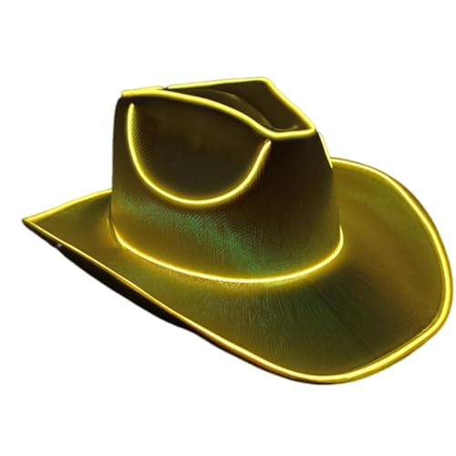 Unisex Cowboyhut Mit Blinkender LED-Krempe - Cowboy-Pailletten-Partykappe, Glühende Cowgirl Mütze Glühende, Trendy Licht Up Cowboy Hut Für Hochzeiten, Western-Junggesellinnenabschiede, Cosplay Unisex Cowboyhut Mit Blinkender LED-Krempe - Cowboy-Pailletten-Partykappe, Glühende Cowgirl Mütze Glühende, Trendy Licht Up Cowboy Hut Für Hochzeiten, Western-Junggesellinnenabschiede, Cosplay von Doiyislem