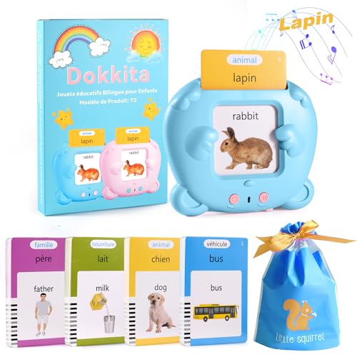 Dokkita Sprechende Lernkarten Französisch, Kinder Lernkarten Französisch mit 112 Blätter 224 Wörter, Interaktives Sprachspiele Französisch, Nur Französisch/Nur Englisch/Oder Beides - Blau Dokkita Sprechende Lernkarten Französisch, Kinder Lernkarten Französisch mit 112 Blätter 224 Wörter, Interaktives Sprachspiele Französisch, Nur Französisch/Nur Englisch/Oder Beides - Blau von Dokkita