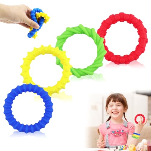4 Stück Stressabbau Spielzeug Kinder, Spielzeug für Autisten, Kauarmband für Kinder, Skill Armband, Sensory Fidget Toys, Anti Stress Armband, für besondere Bedürfnisse Autistische Kinder und Erwachsen 4 Stück Stressabbau Spielzeug Kinder, Spielzeug für Autisten, Kauarmband für Kinder, Skill Armband, Sensory Fidget Toys, Anti Stress Armband, für besondere Bedürfnisse Autistische Kinder und Erwachsen von Doksvp
