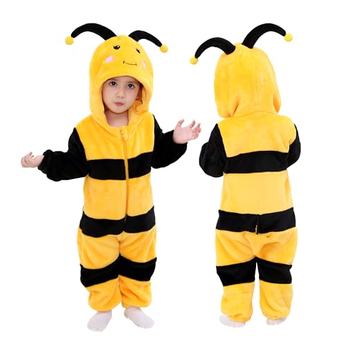 Doladola Baby Katzen kinder kostüm für karneval halloween Tier Jumpsuit für mädchen und Junge(Biene, Größe (Alter 2,5-3,5 Jahre)) von Doladola