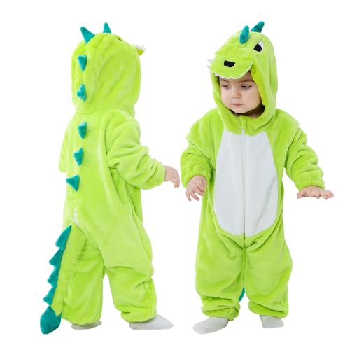 Doladola Baby Katzen kinder kostüm für karneval halloween Tier Jumpsuit für mädchen und Junge(Grüner Dinosaurier, 3,5-4,5 Jahre) von Doladola