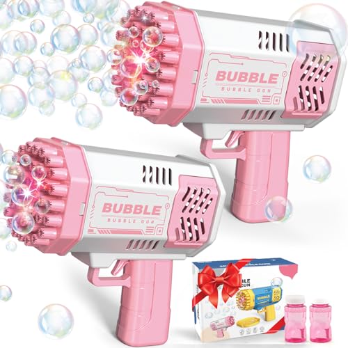 Dolanus 2 Stück Seifenblasenpistole Kinder Seifenblasenmaschine Bubble Gun für Outdoor Party Hochzeit Geschenke für Kinder 3-8 Jahre Mädchen Junge Spielzeug ab Jahre Geburtstag Geschenkideen von Dolanus