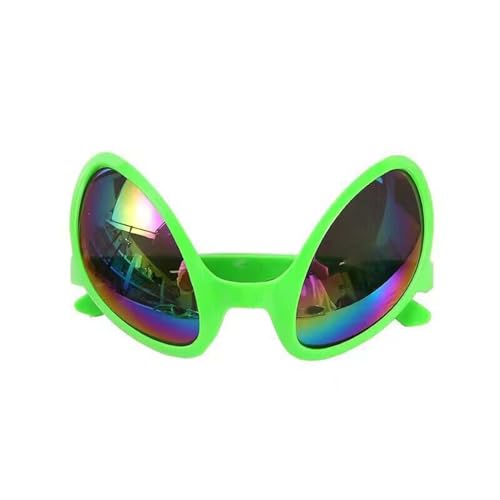 Brille Silber Coole Lustige Alien-Sonnenbrille Karneval Party Brille Hippie Brille Lustige Partybrillen für Fasching Foto Requisiten Geburtstagsfeier für Erwachsene (Green) von DolceTiger