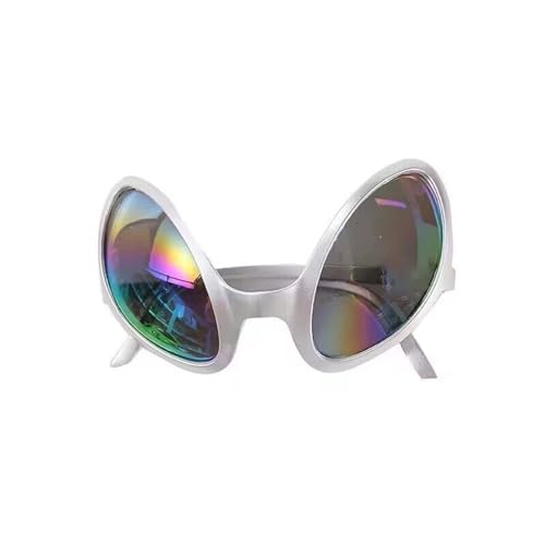 Brille Silber Coole Lustige Alien-Sonnenbrille Karneval Party Brille Hippie Brille Lustige Partybrillen für Fasching Foto Requisiten Geburtstagsfeier für Erwachsene (Silver) von DolceTiger