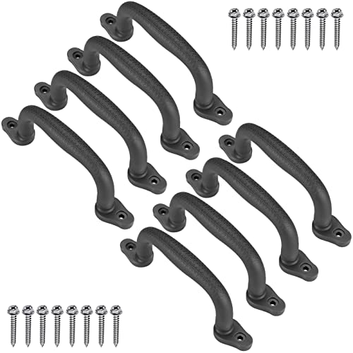 Dolibest 8er Klettergriffe, 18cm Klettergerüst Haltegriffe Kinder rutschfeste Solide Handgriffe für Spielplatz/Schaukel/Spielset/Spielturm/Spielhaus/Outdoor Monkey Bars/Hochbett/Baumhaus, Schwarz von Dolibest