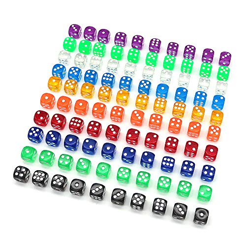 DollaTek 100 Stück 6-seitiges Würfelset 16mm Acrylwürfel DollaTek 100 Stück 6-seitiges Würfelset 16mm Acrylwürfel von DollaTek