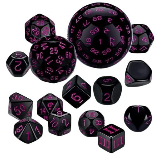 DollaTek 15-teiliges komplettes polyedrisches Würfelset D3-D100 Spielwürfelset für Rollenspiele, Tischspiele, Schwarz und Lila DollaTek 15-teiliges komplettes polyedrisches Würfelset D3-D100 Spielwürfelset für Rollenspiele, Tischspiele, Schwarz und Lila von DollaTek