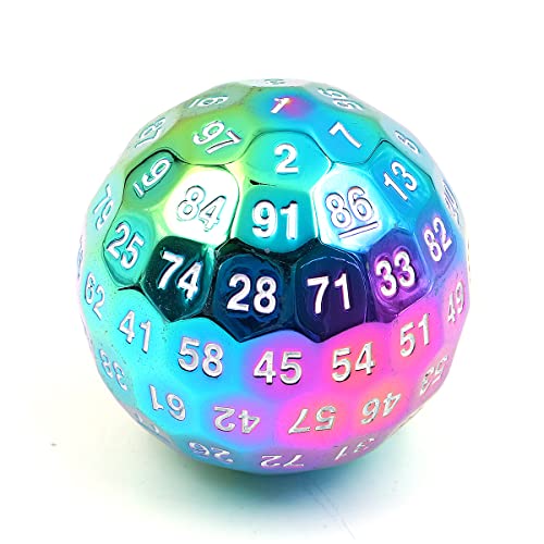 DollaTek Polyedrische Metallwürfel 100 Seiten 50 mm Verwendet für Dungeon and Dragon DND Würfelspiel – Bunt DollaTek Polyedrische Metallwürfel 100 Seiten 50 mm Verwendet für Dungeon and Dragon DND Würfelspiel – Bunt von DollaTek