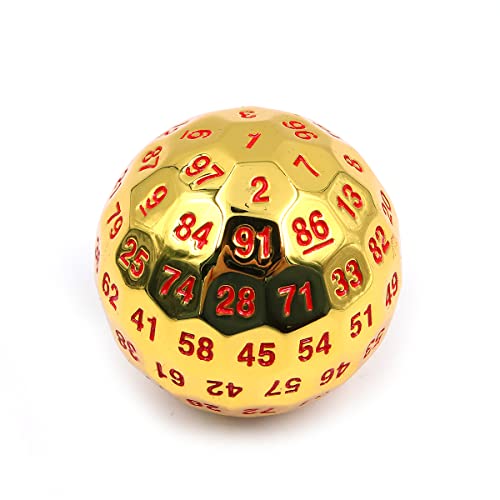 DollaTek Polyedrische Metallwürfel 100 Seiten 50 mm Verwendet für Dungeon and Dragon DND Würfelspiel – Gold DollaTek Polyedrische Metallwürfel 100 Seiten 50 mm Verwendet für Dungeon and Dragon DND Würfelspiel – Gold von DollaTek