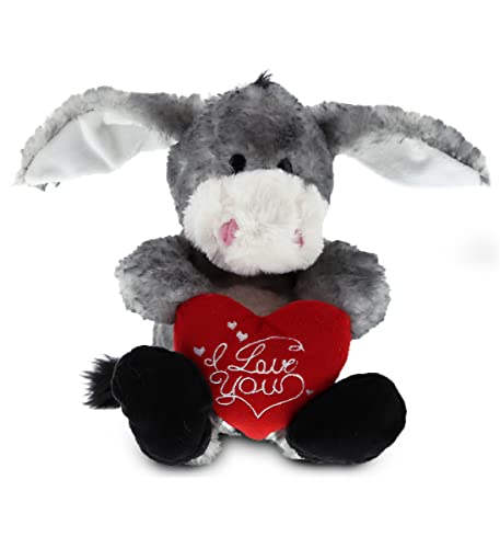 DolliBu I Love You Valentine Plüsch sitzender grauer Esel – niedliches Stofftier mit rotem Herz und Namen, Personalisierungsgeschenk für Valentinstag, Geburtstag, Jahrestag, romantisches Datum – 22,9 DolliBu I Love You Valentine Plüsch sitzender grauer Esel – niedliches Stofftier mit rotem Herz und Namen, Personalisierungsgeschenk für Valentinstag, Geburtstag, Jahrestag, romantisches Datum – 22,9 von Dollibu