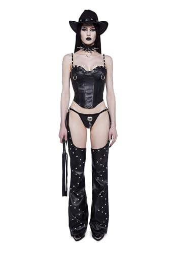 Dolls Kill Anspruchsvolles Cowgirl-Kostüm-Set von Trickz N' Treatz, Schwarz, Large von Dolls Kill
